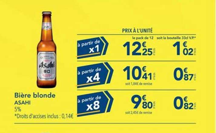 Bière blonde ASAHI 5%