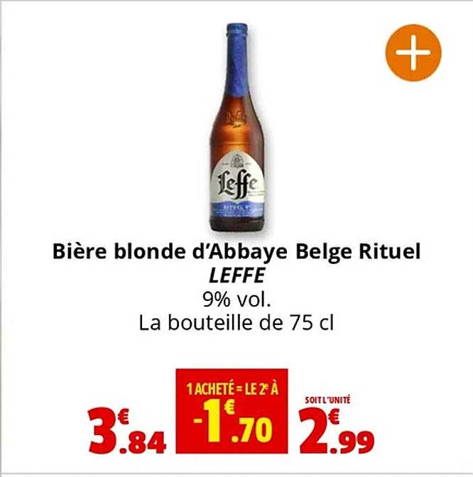 Bière blonde d'Abbaye Belge Rituel LEFFE