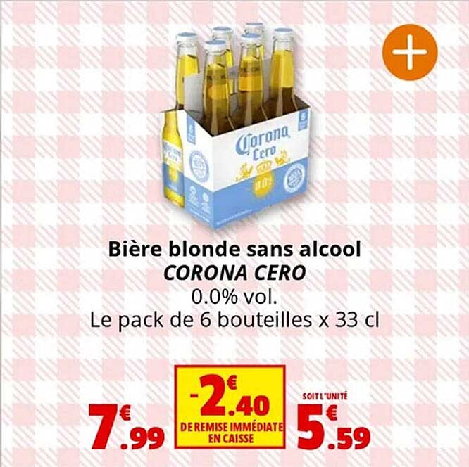 BiÈre blonde sans alcool CORONA CERO