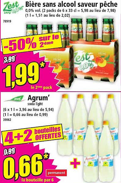 Bière sans alcool saveur pêche