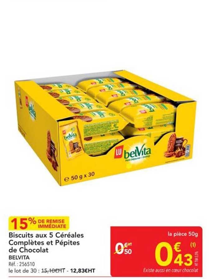 Biscuits aux 5 Céréales Complètes et Pépites de Chocolat
