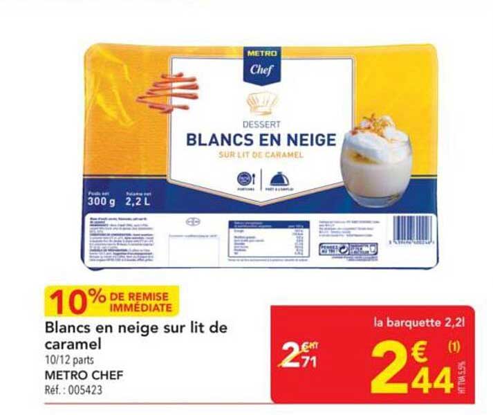 Blancs en neige sur lit de caramel