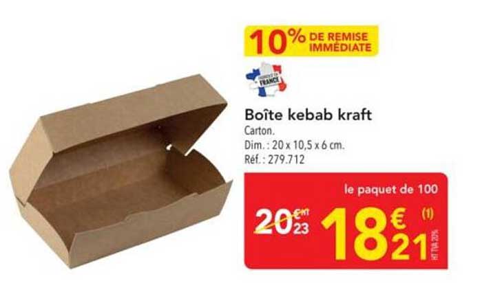 Boîte kebab kraft