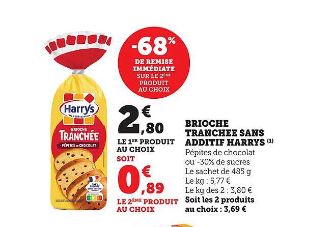 BRIOCHE TRANCHEE SANS ADDITIF HARRYS