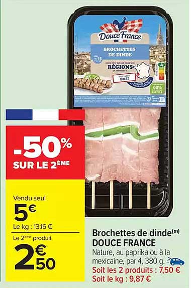 Brochettes de dinde(m) DOUCE FRANCE