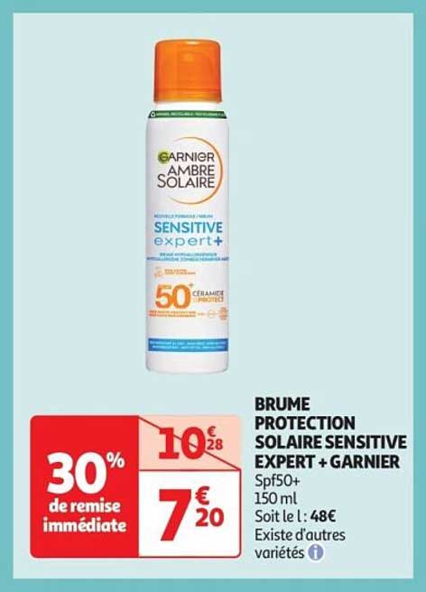 BRUME PROTECTION SOLAIRE SENSITIVE EXPERT + GARNIER