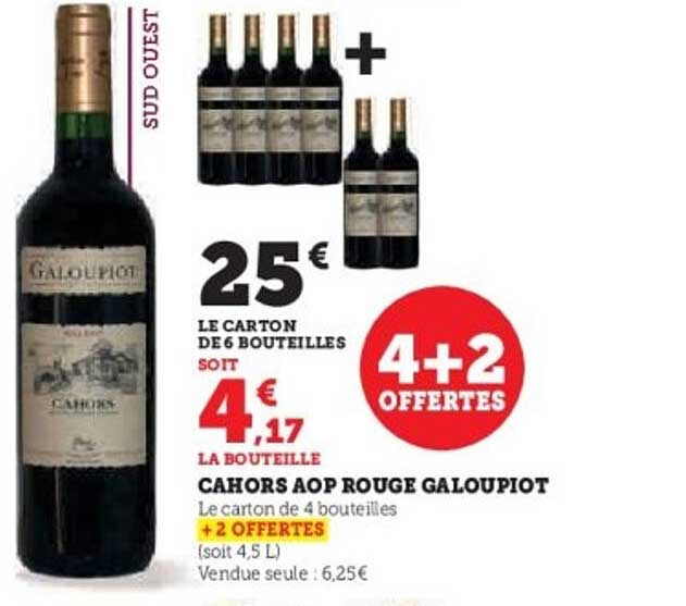 Cahors AOP Rouge Galoupot - 4+2 offertes