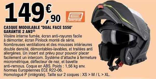 CASQUE MODULABLE "DUAL FACE S550" GARANTIE 2 ANS