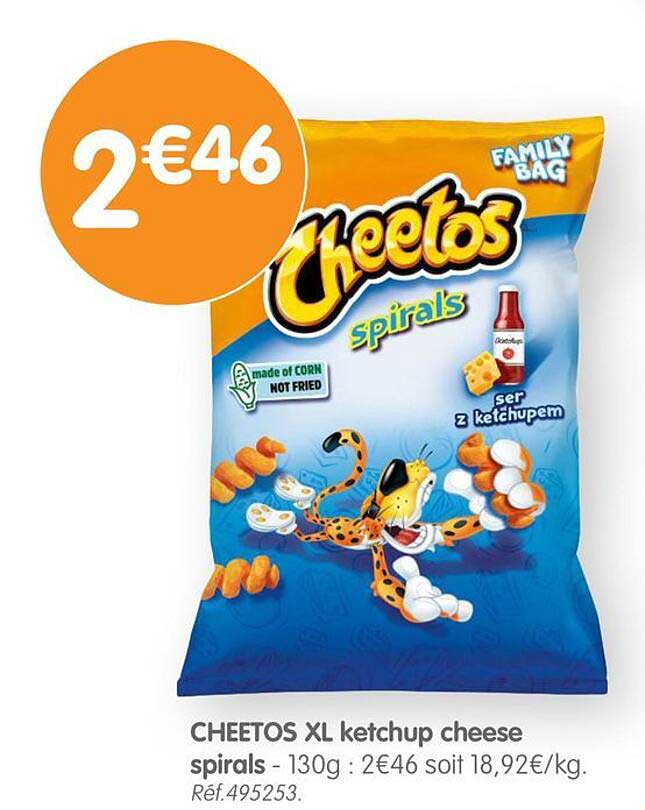 CHEETOS XL ketchup cheese spirals