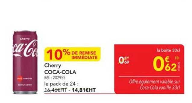 Coca-Cola Cherry 10% de remise immédiate