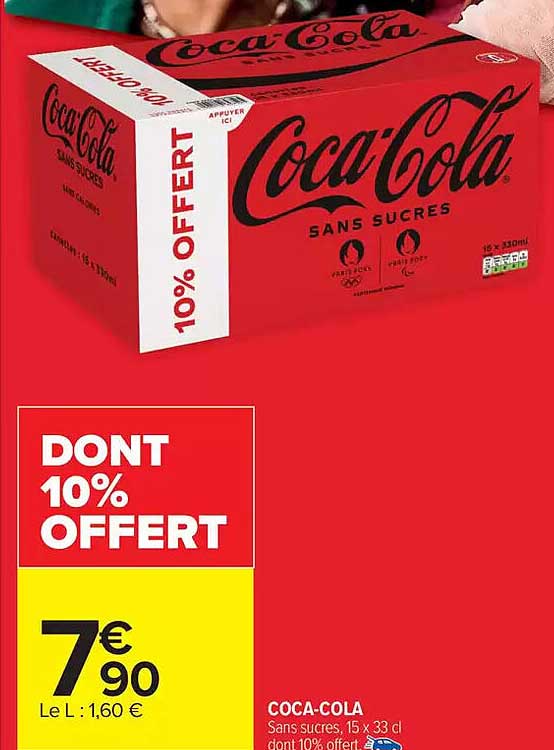 Coca-Cola Sans Sucre – 10% Offert