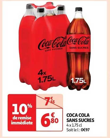 COCA COLA SANS SUCRES 4 x 1.75L