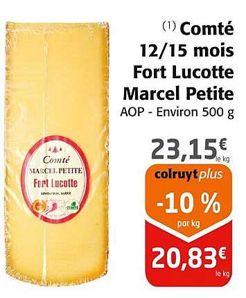 Comté 12/15 mois Fort Lucotte Marcel Petite AOP - Environ 500 g