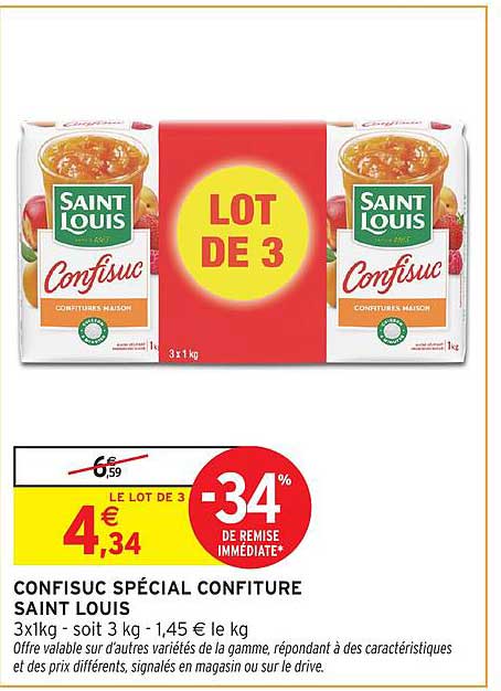 CONFISUC SPÉCIAL CONFITURE SAINT LOUIS