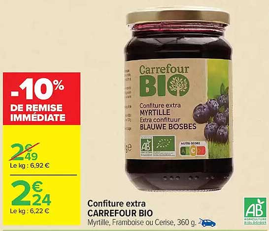 Confiture extra CARREFOUR BIO