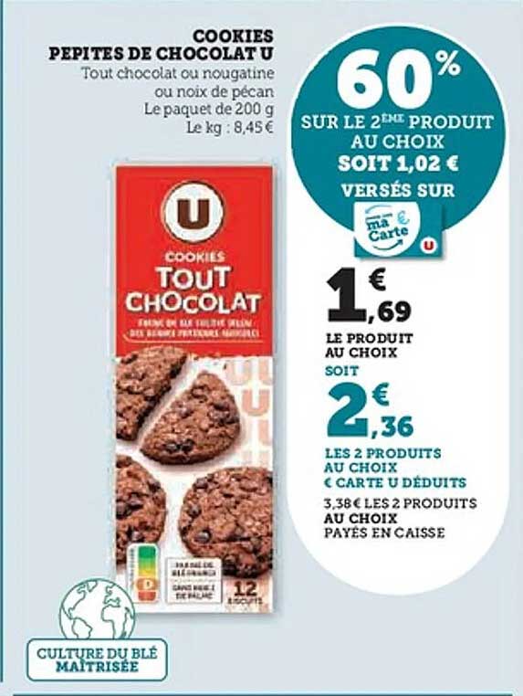 COOKIE PEPITES DE CHOCOLAT U