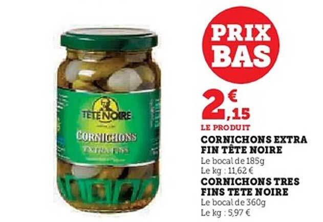 CORNICHOINS EXTRA FIN TÊTE NOIRE