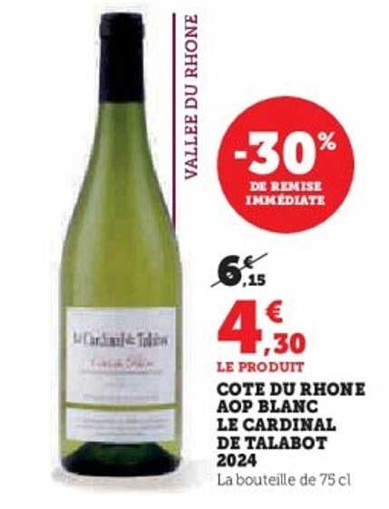 COTE DU RHONE AOP BLANC LE CARDINAL DE TALABOT 2024