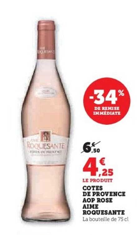 COTES DE PROVENCE AOP ROSE AIME ROQUESANTE