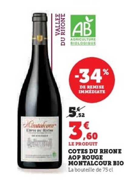 COTES DU RHONE AOP ROUGE MONTALCOUR BIO