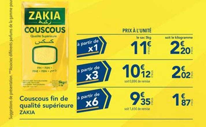 Couscous fin de qualité supérieure ZAKIA