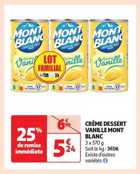 CRÈME DESSERT VANILLE MONT BLANC