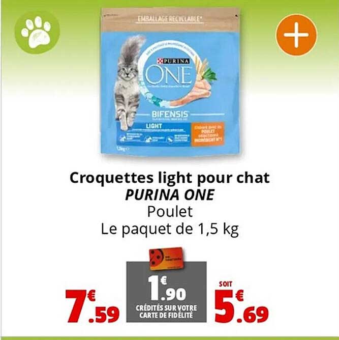 Croquettes light pour chat PURINA ONE
