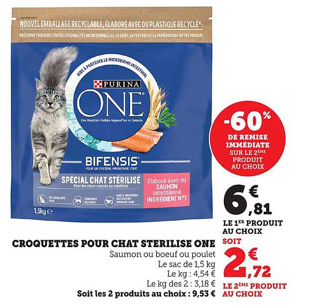 CROQUETTES POUR CHAT STERILISE ONE