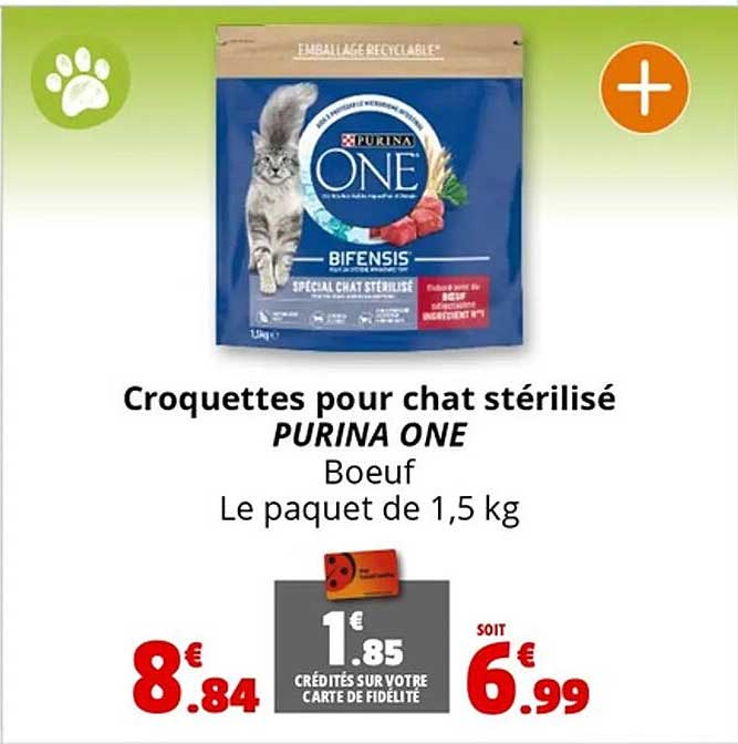 Croquettes pour chat stérilisé PURINA ONE - Boeuf