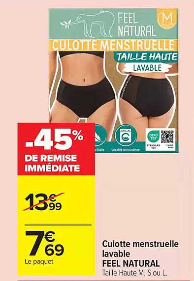 Culotte menstruelle lavable FEEL NATURAL