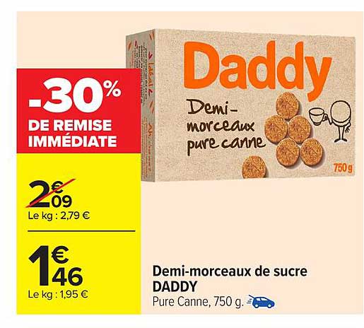 Demi-morceaux de sucre DADDY