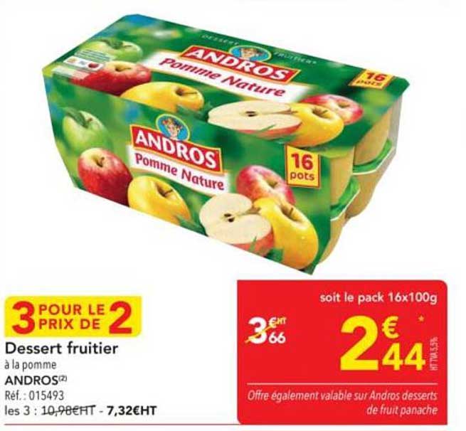 Dessert fruitier à la pomme ANDROS
