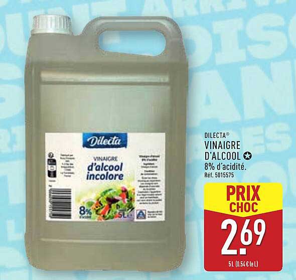 DILECTA® VINAIGRE D'ALCOOL 8% D'ACIDITÉ