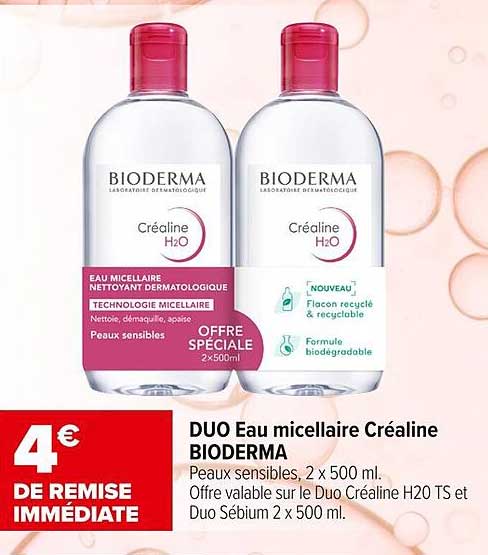 DUO Eau micellaire Créaline BIODERMA