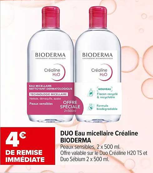 DUO Eau micellaire Créaline BIODERMA