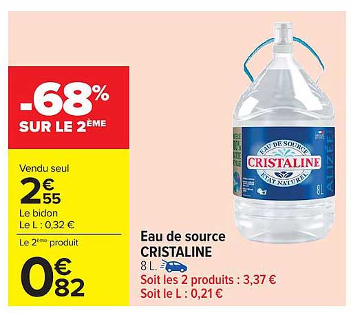 Eau de source CRISTALINE 8 L