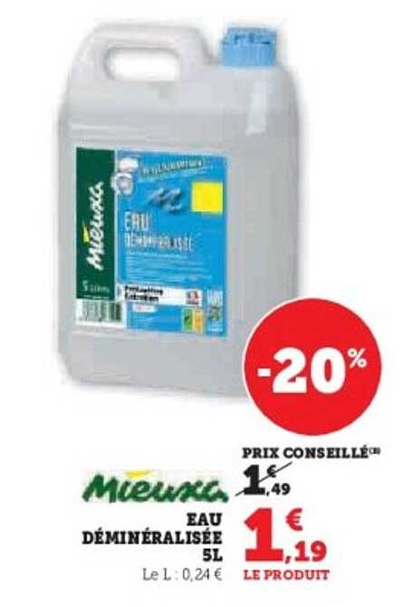 EAU DÉMINÉRALISÉE 5L