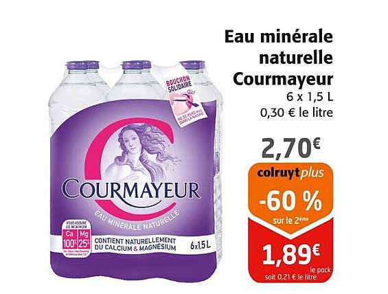 Eau minérale naturelle Courmayeur 6 x 1,5 L