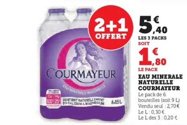 EAU MINERALE NATURELLE COURMAYEUR