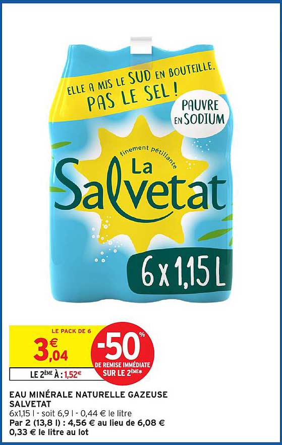 EAU MINÉRALE NATURELLE GAZEUSE SALVETAT