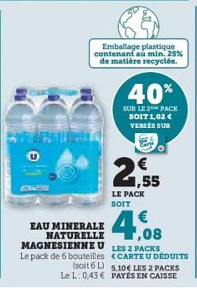 EAU MINERALE NATURELLE MAGNESIENNE U