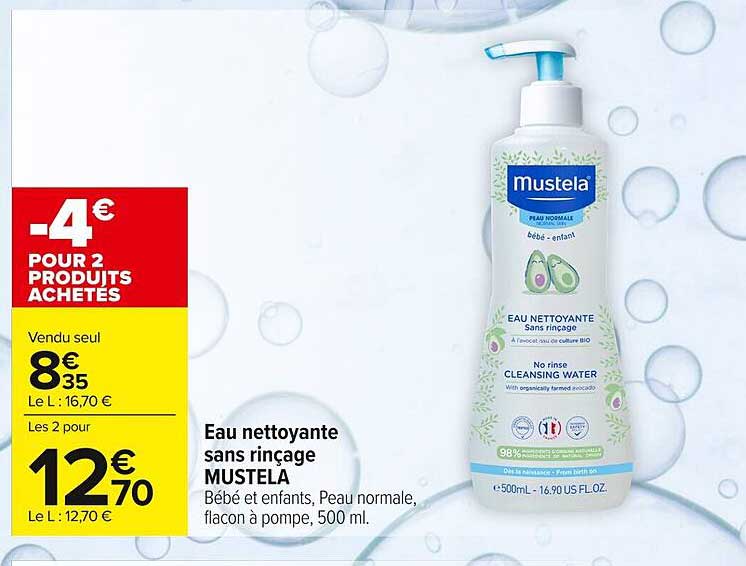 Eau nettoyante sans rinçage MUSTELA