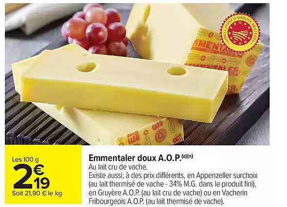 Emmental doux A.O.P.