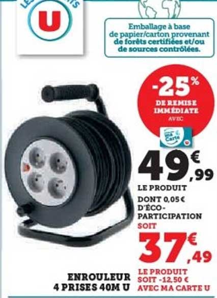 ENROULEUR 4 PRISES 40M U