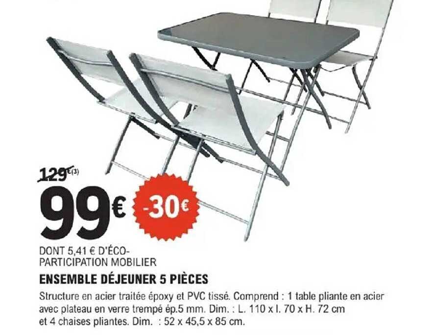 ENSEMBLE DÉJEUNER 5 PIÈCES