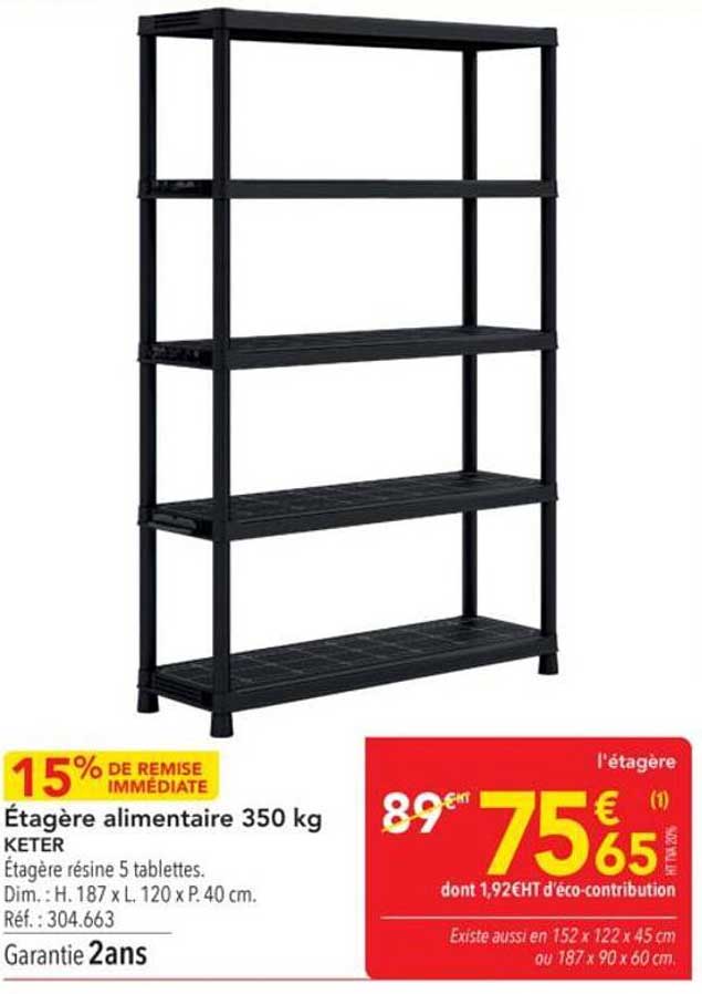Étagère alimentaire 350 kg KETER