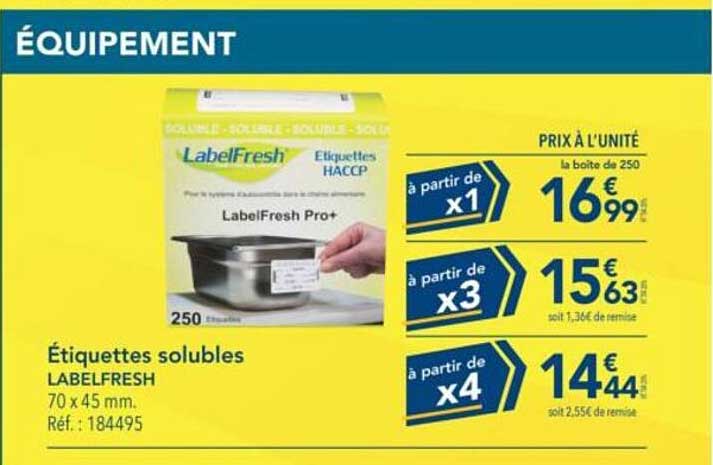 Étiquettes solubles LABELFRESH