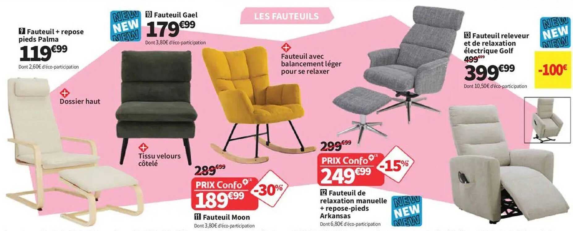 Fauteuil + repose pieds Palma