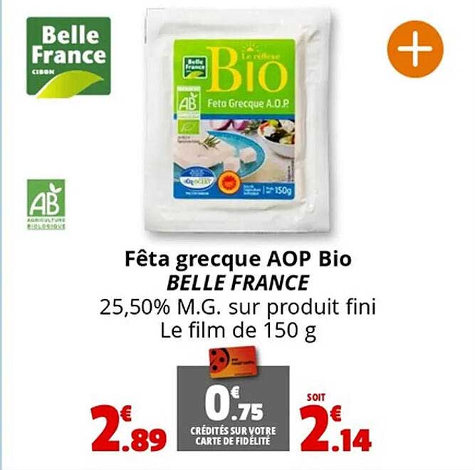 Feta grecque AOP Bio BELLE FRANCE