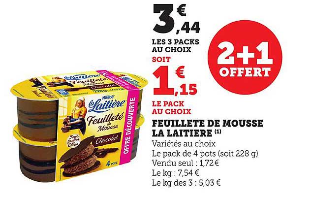 FEUILLETE DE MOUSSE LA LAITIERE